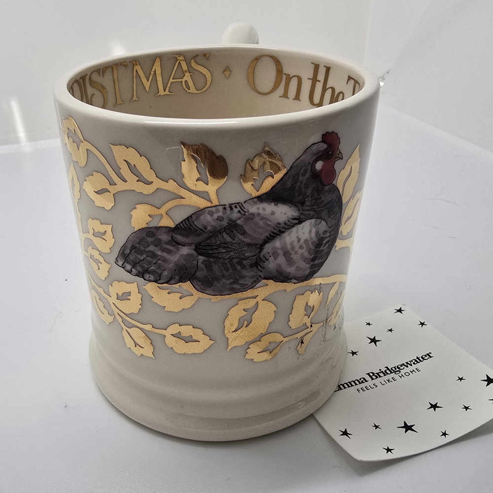 Emma Bridgewater Chicken Mug - Cream and 22k Gold